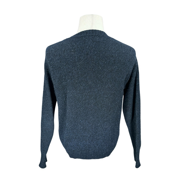 Pendleton Sweater Men's Medium Blue Indigo Heather Washable Wool Knit Pullover - Picture 5 of 9